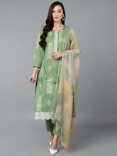 Silk Blend Sea Green Straight Kurta Pant-VKSKD1835